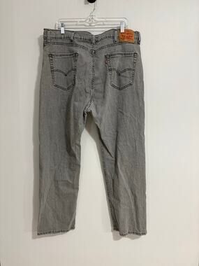 Levi Gray Wash 505 W 42 L 30 Men's Regular Fit Jeans Straight Leg Slate Grunge